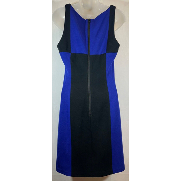 MILLY M Royal Blue/Black Sleeveless Wool Blend Sheath Dress PONTE $395.00 A16 - Picture 3 of 9